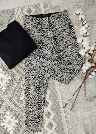 Зауженные брюки а а анималистичный принт от topshop