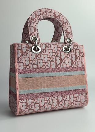 Женская сумка christian dior lady d-lite pink3 фото