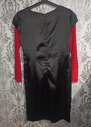 Черно-красное нарядное платье, размер 503 фото