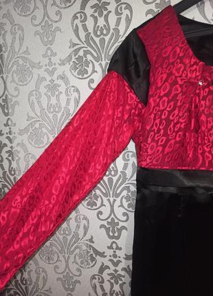 Черно-красное нарядное платье, размер 505 фото