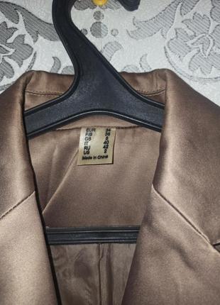 Блестящий светло-коричневый пиджак, размер 445 фото