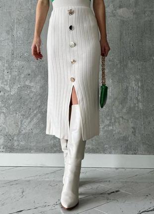 Юбка миди в рубчик5 фото
