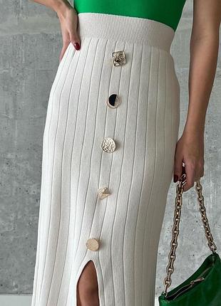 Юбка миди в рубчик2 фото