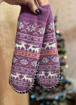 Теплі зимові носки капці шкарпетки