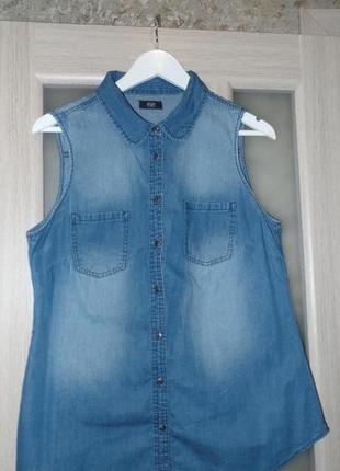 Модная джинсовая рубашка-блуза 14р f&f