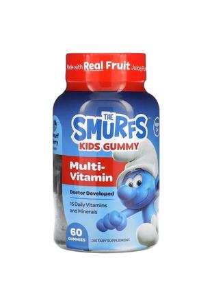The smurfs жувальні мультивітаміни для дітей від 3 років, зі смаком ягід, 60 жувальних мармеладок