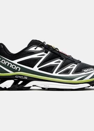 Кроссовки мужские salomon xt-6 black green2 фото