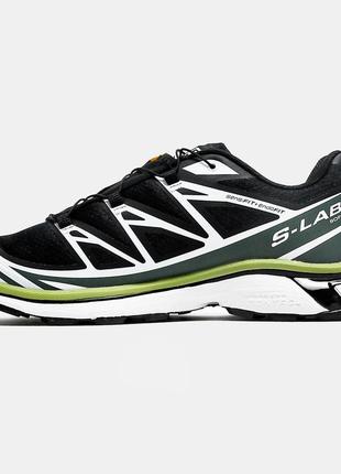 Кроссовки мужские salomon xt-6 black green3 фото