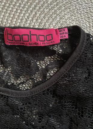 Кружевное черное платье boohoo2 фото