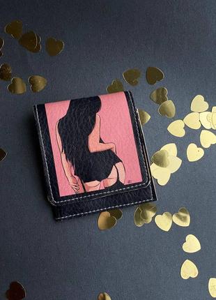 1+1=3 гаманець шкіра портмоне кошелек принт