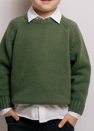 Зеленый свитер свитер вязаный 110 1167 фото