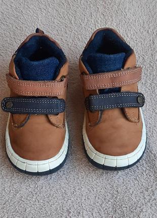 Кожаные ботинки на мальчика 22р - 14см, утепленные ботинки на флисе3 фото