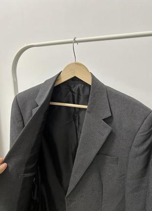 Мужской костюм классический серый fookaf m-l, легкий деловой костюм8 фото