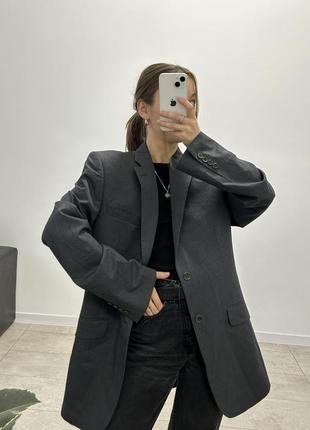 Жакет пиджак серый костюмный оверсайз