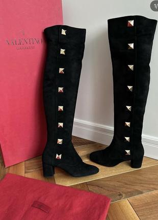 Замшевые сапоги valentino