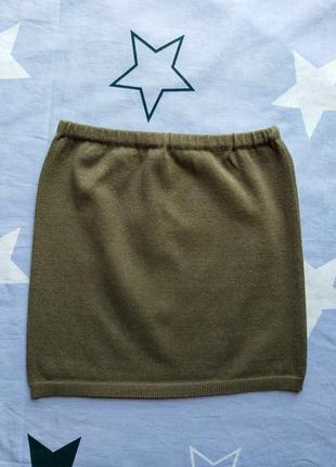 Стильная короткая юбка цвета хаки от vero moda1 фото