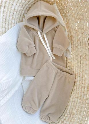 Костюм набор худи и штаны флисовый для новорожденных брауні little angel 62, 74, 86