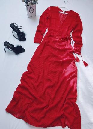 Роскошное красное макси платье от h&amp;m3 фото