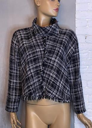 Твидовая кофта теплая блуза zara, xl