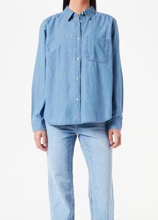 Голубая джинсовая рубашка jjxx светло-синяя