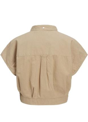 Телесная короткая рубашка с коротким рукавом jjxx4 фото