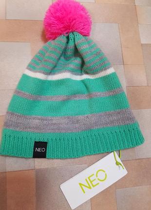Яркая зимняя шапка adidas womens neo graphics light pom pom, новая