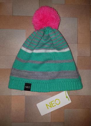 Яркая зимняя шапка adidas womens neo graphics light pom pom, новая