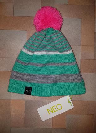 Яркая зимняя шапка adidas womens neo graphics light pom pom, новая