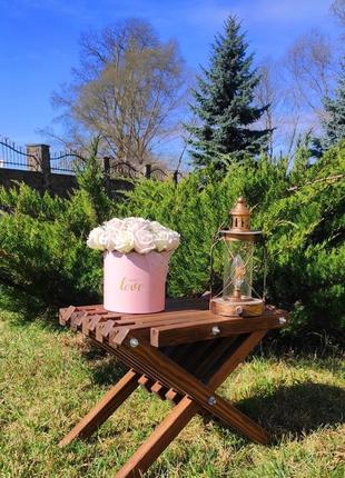 Стіл садовий терасний дерев'яний кентуккі колір: палісандр1 фото
