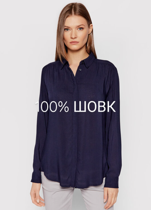 Рубашка 220623//silk-h&m блуза рубашка сорочка вінтаж ретро шовк шовкова5 фото