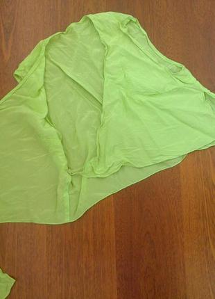 Крепдешиновая зелёная блузка на запах 36-38р.5 фото