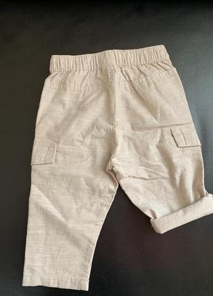 Легенькі бавовняні штани-шорти h&m , на 12-18 міс.4 фото