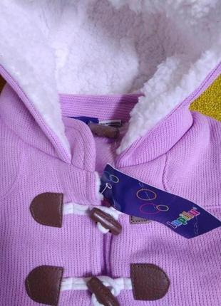 Рожева тепла курточка для вашої крихітки, рр.62-68,4 фото