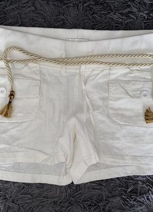Стильные котоновые/льняные короткие шорты размер указан 44 бренд milla1 фото