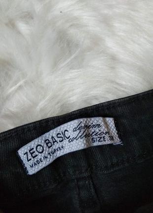 Джинсова спідниця zeo basic denim жіноча чорна намистинками3 фото