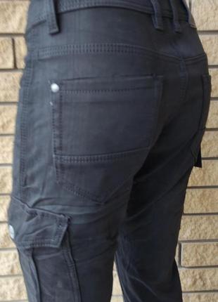 Джинси, штани унісекс зимові на флісі з накладними кишенями "карго" стрейчеві fangsida, туреччина8 фото