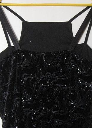 Вечірнє плаття чорний стрейч-велюр у блискітках4 фото