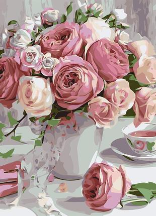 Картина по номерам origami розовые пионы в вазе lw 3069 40*50 производство украина
