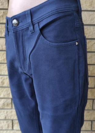 Зимние мужские джинсы, брюки на флисе стрейчевые fangsida, турция10 фото