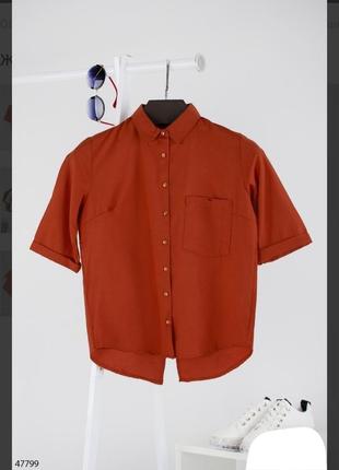 Стилтная красная рубашка блузка модная1 фото