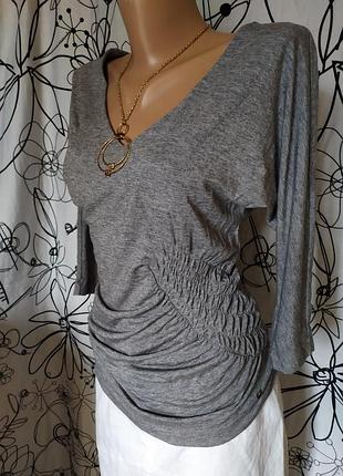 Брендовая базовая блуза с декором на талии