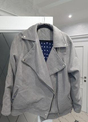 Стильное кашемировое пальто куртка косуха батал1 фото
