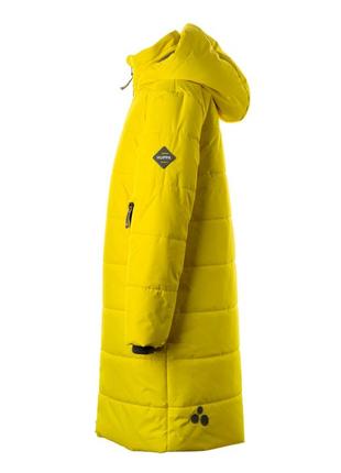 Пальто зимнее для девочек huppa nina желтый, р.152 (12590030-70002-152)3 фото