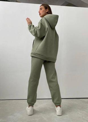 Утепленный оверсайз-карман из качественной трехнити на флисе