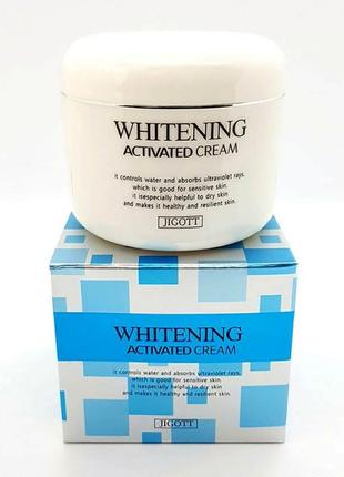 Осветляющий крем для лица jigott, whitening activated cream, 100 г.3 фото
