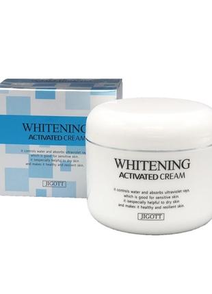 Осветляющий крем для лица jigott, whitening activated cream, 100 г.4 фото