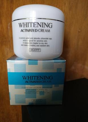 Осветляющий крем для лица jigott, whitening activated cream, 100 г.5 фото