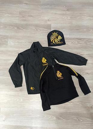 Костюм тройка на мальчика fc lion шапка батник ветровка