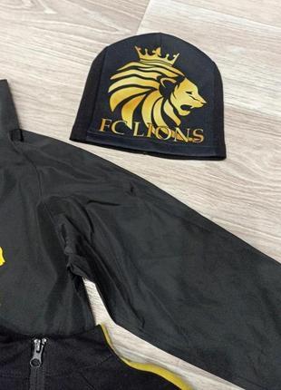 Костюм трійка на хлопчика fc lion шапка батнік вітровка7 фото