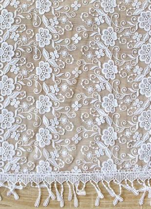 Шарф білий ажурний, церковний, весільний. туреччина